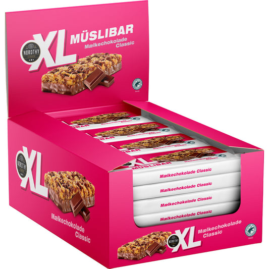 🍫 Nordthy XL Müslibar Mælkechokolade – 24 stk