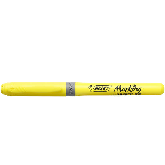 BIC Grip tekstmarker m/skrå spids gul 12stk