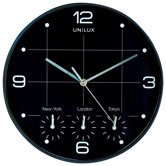 Unilux On Time vægur Ø30,5cm sort