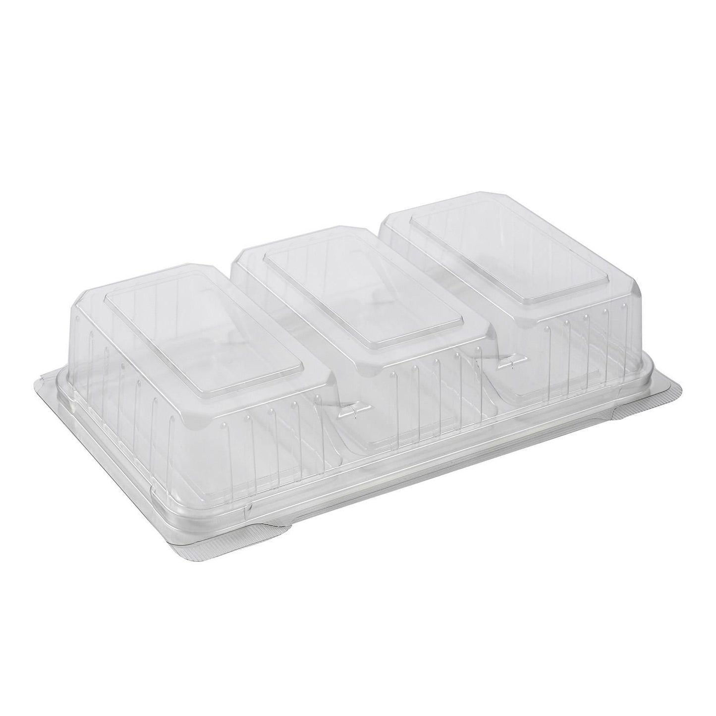 Smørrebrødsbakke 3-rum 240x147x45 mm RPET Klar,44 stk/pk