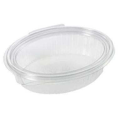 Salatbakke Clearshow 370 ml 167x131x45 mm oval hængslet låg RPET Klar,50 stk/pk