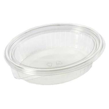 Salatbakke Clearshow 760 ml 204x166x52 mm oval hængslet låg RPET Klar,50 stk/pk