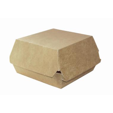Burgerboks 120x120x82 mm Kraft brun/hvid,2 pk x 120 stk/krt