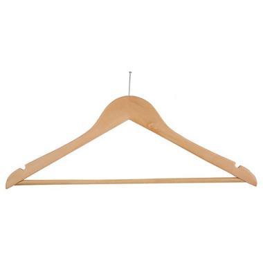 Bøjle med buksestang træ Hotel Pin,50 stk/krt