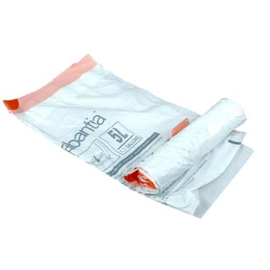 Affaldspose 5 L B330xL340 med snoreluk Brabantia B hvid,12 rl x 20 stk/krt
