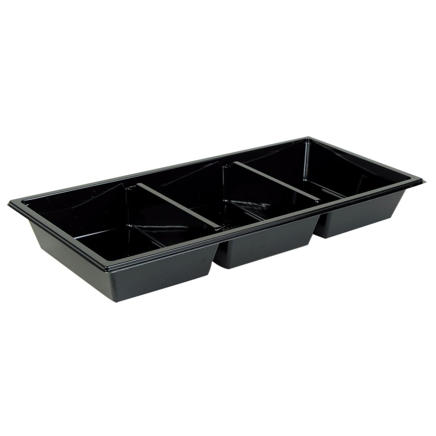 Bakke 3-rum Gourmet Express 3x200 ml 250x120x31 mm APET Sort,464 stk/krt