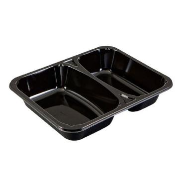 Bakke 2-rum 2227-2K 450/610 ml 227x178x43 mm CPET Sort,360 stk/krt