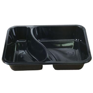 Bakke 2 rum 2227-2F CPET sort 227x178x43 mm,360 stk/krt