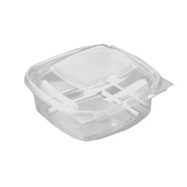 Plastbakke SquarePac 375 ml 130x127x52 mm Hængslet låg APET Klar,6 pk x 100 stk/krt