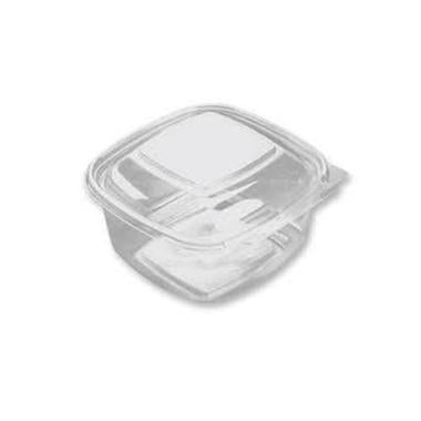 Plastbakke SquarePac 500 ml 130x127x64 mm Hængslet låg APET Klar,100 stk/pk