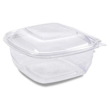 Plastbakke SquarePac 750 ml 179x174x50 mm Hængslet låg APET Klar,75 stk/pk