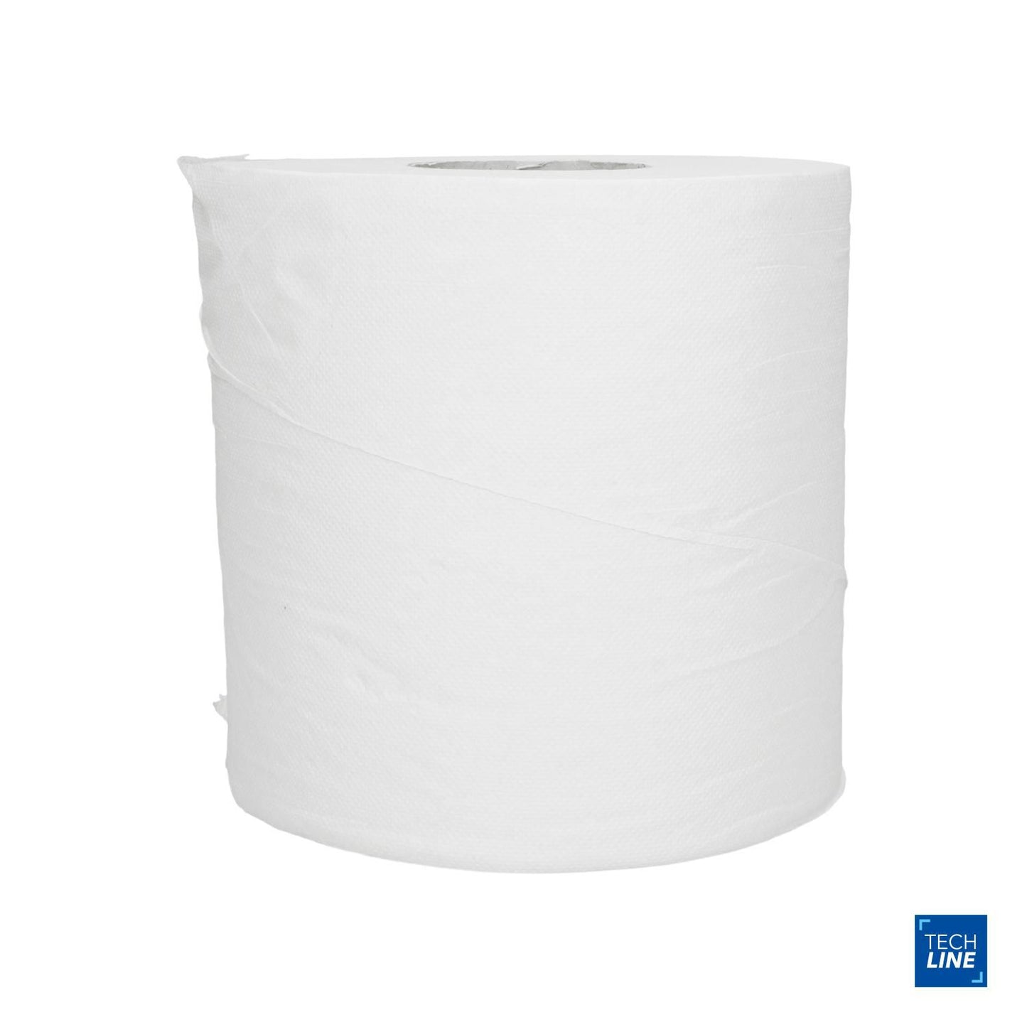 Håndklæderulle Techline 1-lag Ø19 cm, 245 m – Genbrugsfiber, Hvid, 6 rl/krt