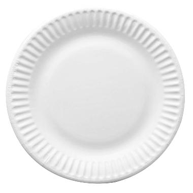 Paptallerken 15 cm bionedbrydelig Hvid,250 stk/pk