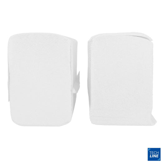 Håndklædeark Techline Z-fold 2-lag L24x20.2x12cm Nyfiber. Hvid,25 pk x 150 stk/krt