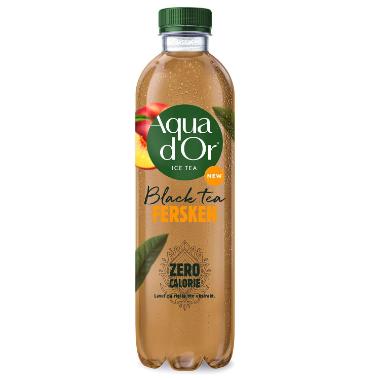 Iste Aqua d'or Sort te/Fersken 0.5 ltr uden Sukker,12 fl x 0.5 ltr/krt