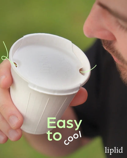 Liplid drikkelåg Ø90 mm – Bæredygtige låg til kaffebæger (50 stk)