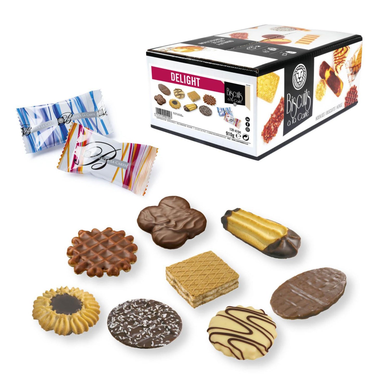 Småkager Delight Mix Enkeltindpakket 120 stk,120 stk/krt