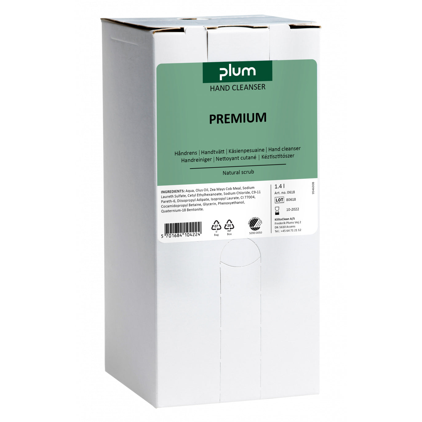 Håndrens Plum Premium med parfume til Multi-Plum dispenser 1.4 ltr,8 pk x 1,4 ltr/krt