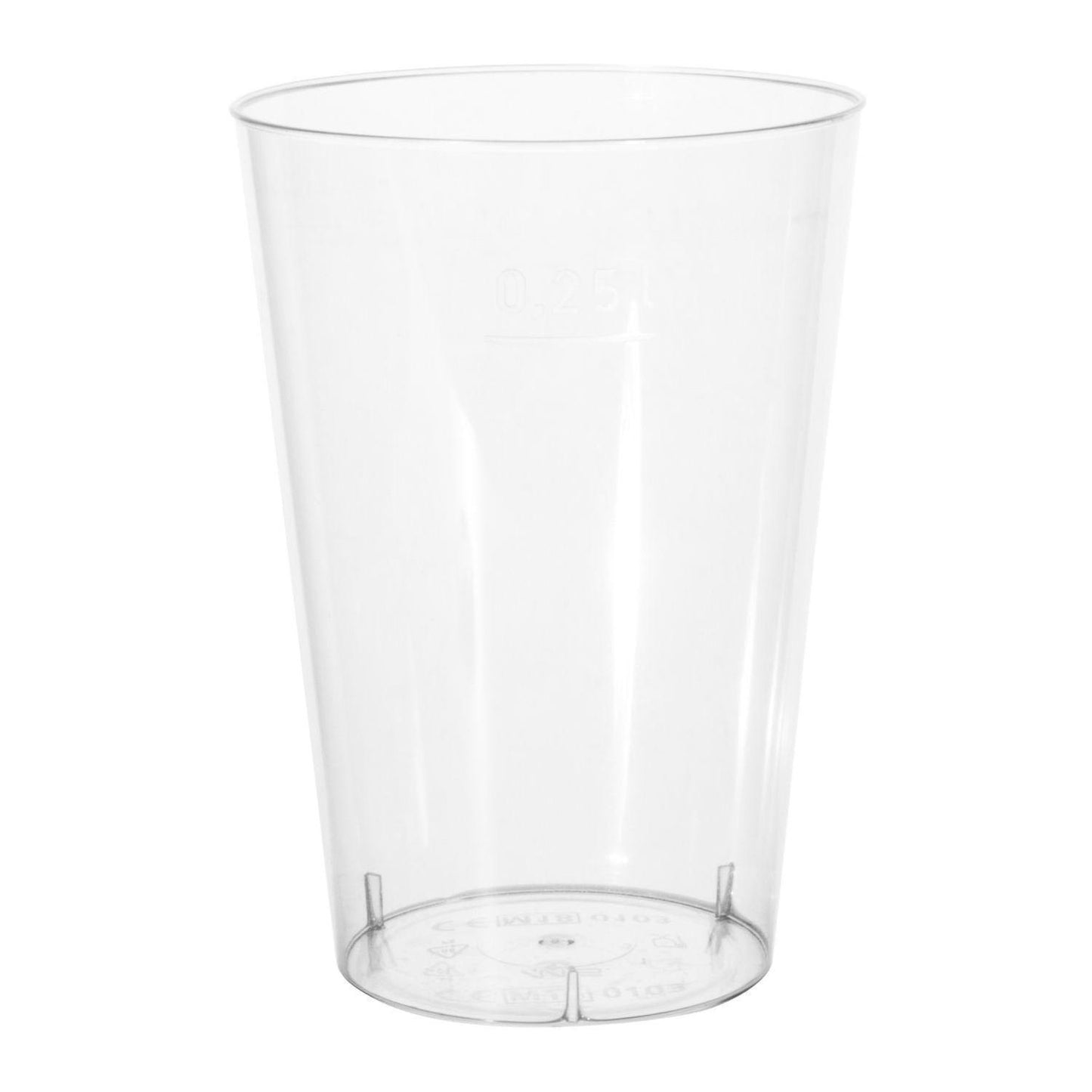 Plastglas 25 cl 107 mm PS Klar,25 stk/pk