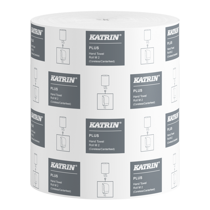 Håndklæderulle Katrin Plus M2 2-lag 167 m uden Hylse Perforeret,6 rl/krt