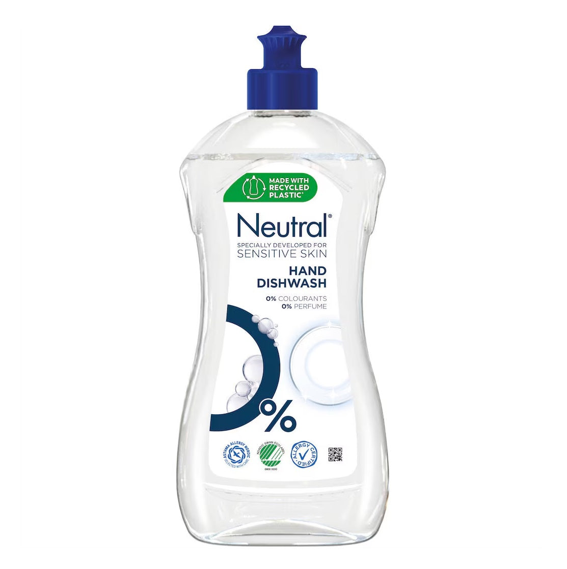 Håndopvask Neutral Opvask 500ml Svanemærket Allergimærket uden Farve/Parfume,12 fl x 500 ml/krt