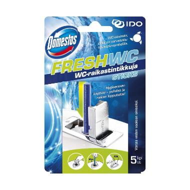 Toiletfrisker Domestos WC Sticks Ocean Fresh Fast med Parfume til IFÖ WC Blå,5 stk/pk