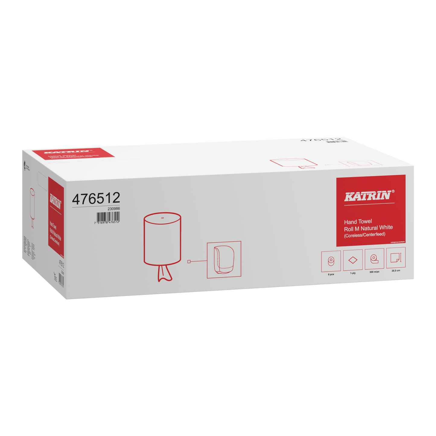 Håndklæderulle Katrin Midi 300 m uden Hylse Uperforeret,6 rl/krt
