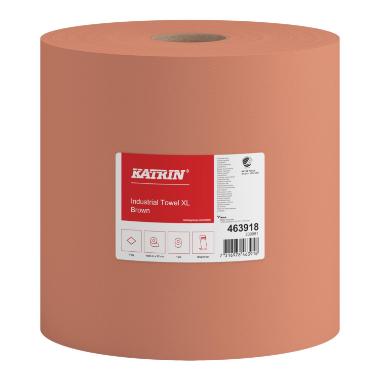 Aftørringsrulle Industri Katrin Basic 1-lag Ø37cm B32cmxL1000m Genbrug Brun,1 Rl