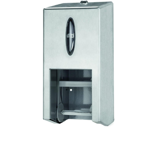 Dispenser Toiletpapir Tork T7 mid-size Rustfri stål til 2 rl,1 stk/krt
