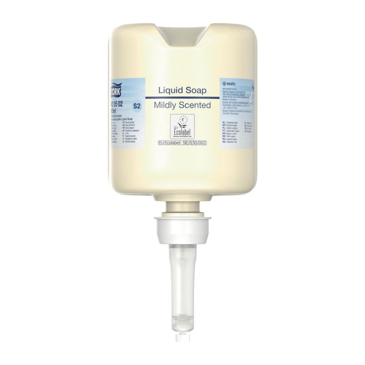 Håndsæbe Flydende Tork Mild Duft 475ml Ecolabel med Parfume Gul til Mini S2 disp,8 fl x 475 ml/krt
