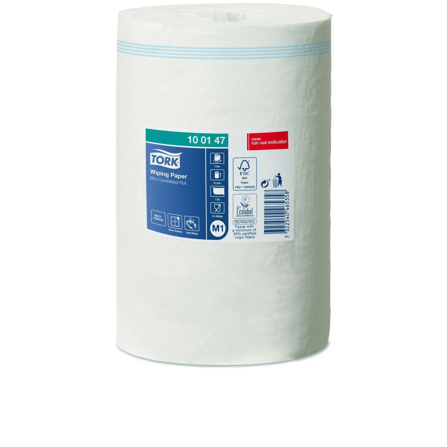 Håndklæderulle Tork Standard M1 Mini 1-lag 110m Hvid,11 rl/krt