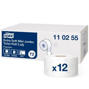 Toiletpapir Tork Jumbo Ekstra soft Premium T2 3-lag Ø18.8 cm 120 m,12 rl/krt
