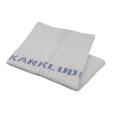 Karklud 40x40 cm Hvid med blå tekst,stk