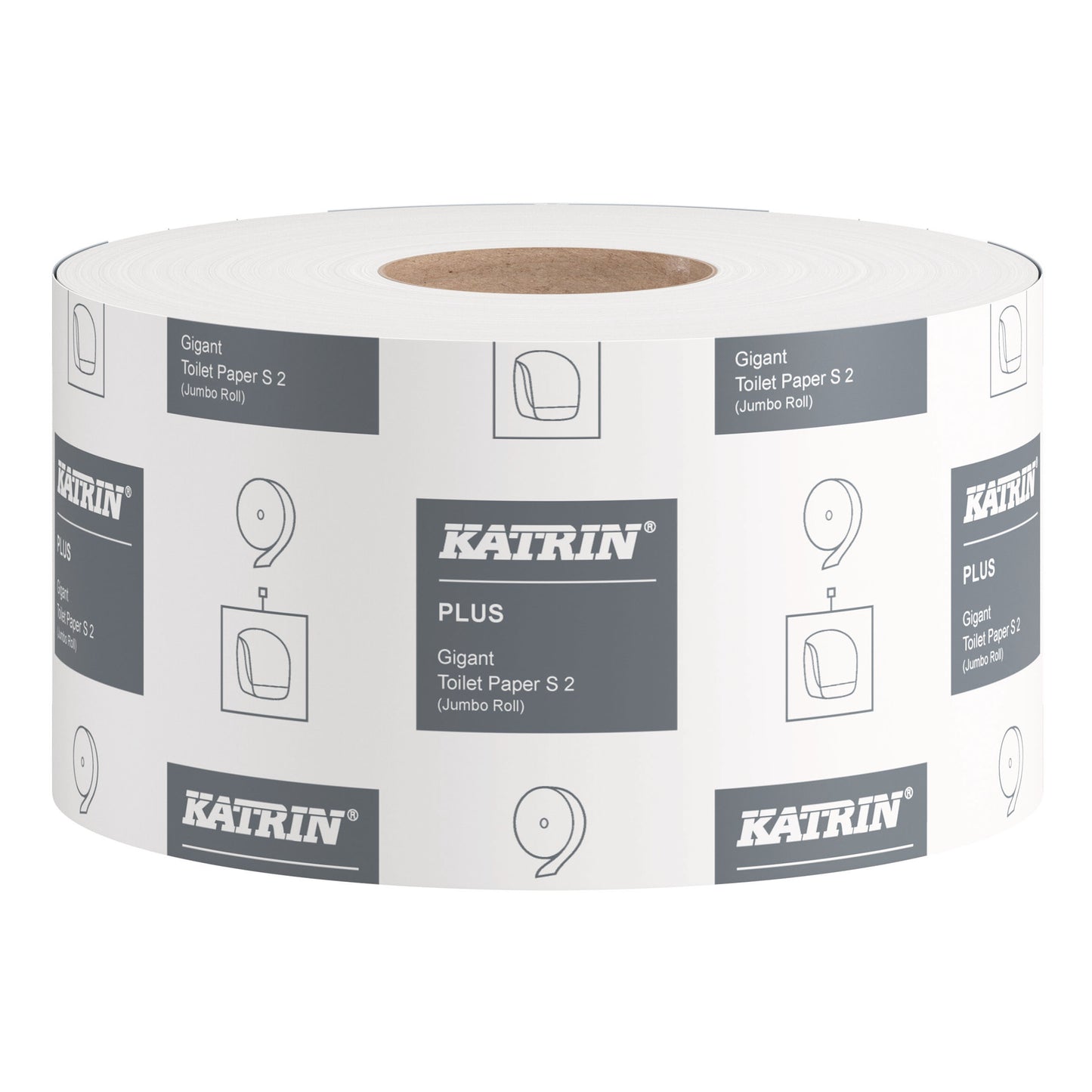Toiletpapir Katrin Plus 2-lag Ø18 cm 160 m Hvid,12 rl/krt