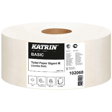 Toiletpapir Jumbo Katrin 1-lag Ø23.5 cm 435 m Uperforeret,6 rl/krt