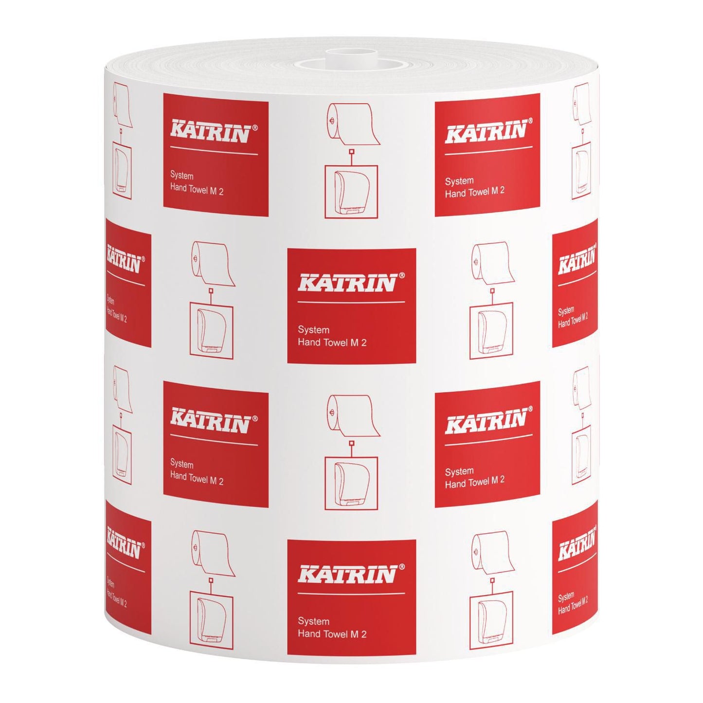 Håndklæderulle Katrin System M2 2-lag Ø19xB21cmxL170m M/Hylse Mix Hvid,6 rl/krt