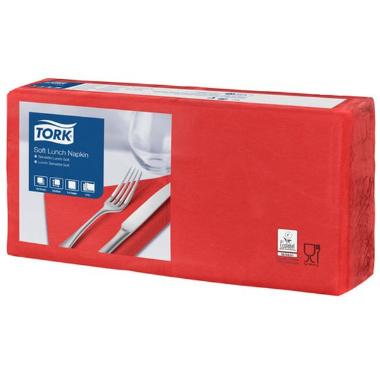 Serviet Tork 33x33cm 3-lag Rød,150 stk/pk