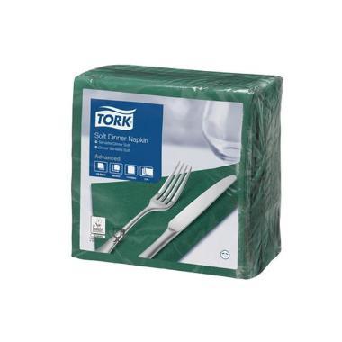 Middagsserviet, 1/4 Fold, 3-lags, 39x39, Grøn, Tork, ( 100 stk )