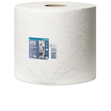 Aftørringsrulle Industri Tork W1/W2 2-lag Ø26.2cm B23.5cmxL170m Nyfiber Hvid,2 rl x 170 m/krt