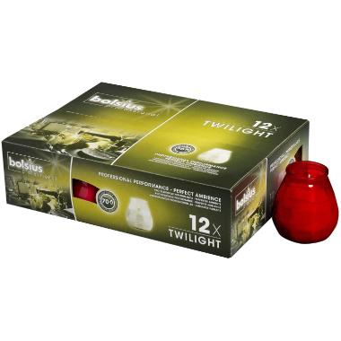 Lysbowle Twilight Brændetid 70 timer Rød,stk