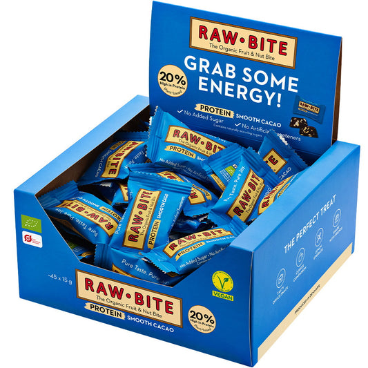 🍫 Rawbite Smooth Cacao Økologisk Snackbar 15g – 45 stk