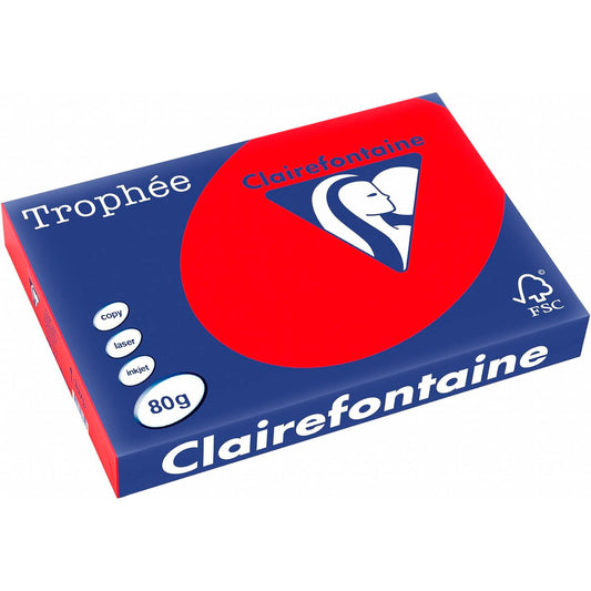 Trophee kopipapir A3 80g koralrød 500ark