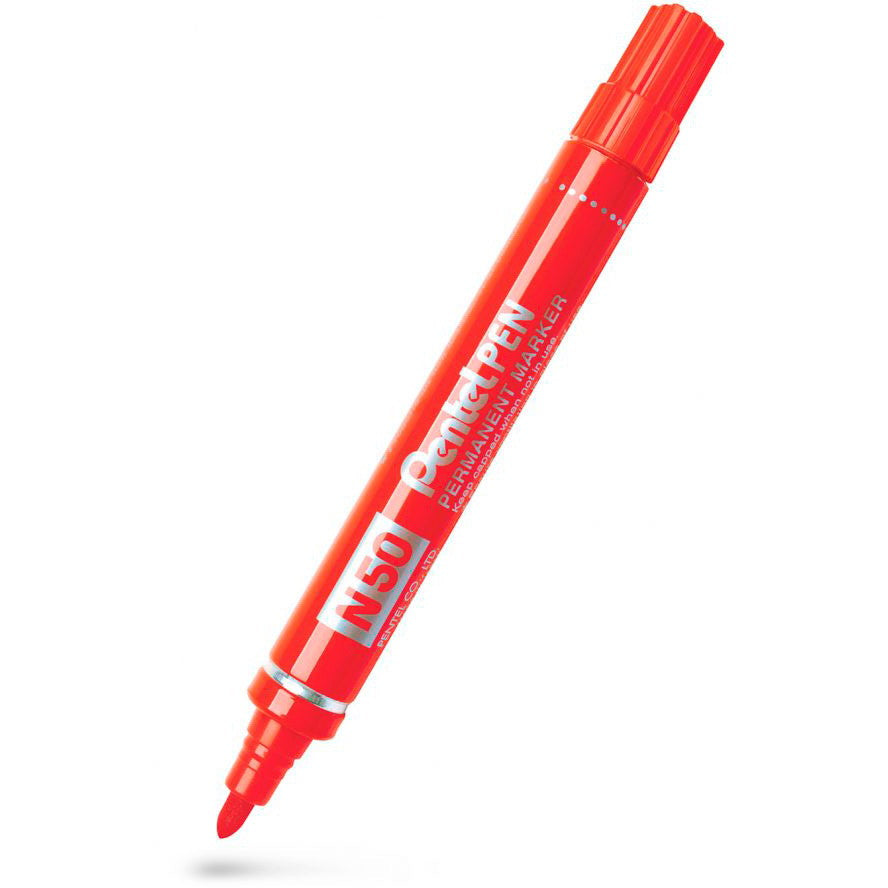 Pentel N50 permanent marker 2mm rød