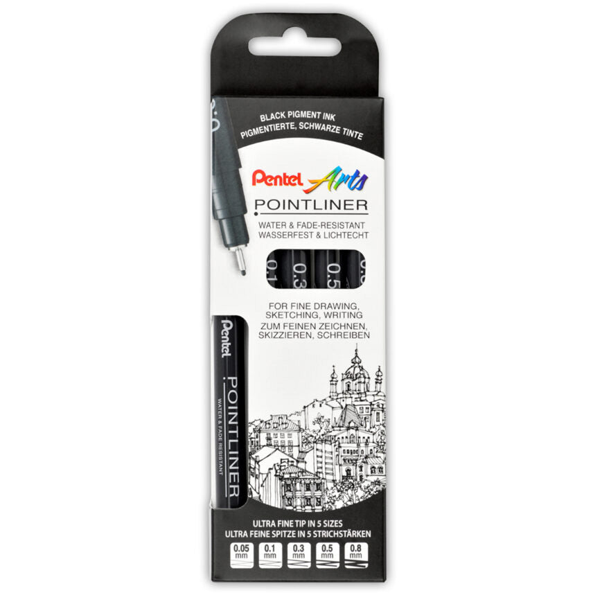 Pentel S20P fineliner 0,05-0,8mm sort