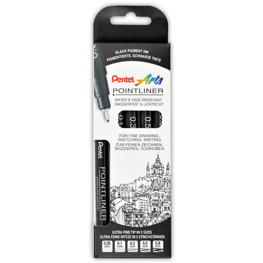 Pentel S20P fineliner 0,05-0,8mm sort