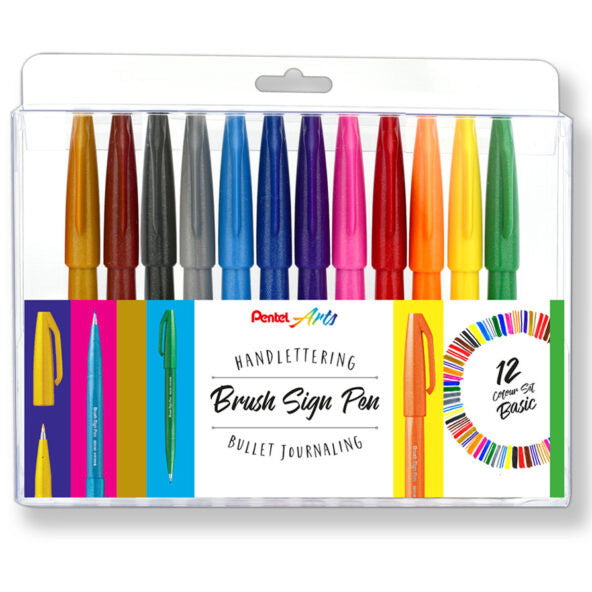 Pentel SES15 Brush Sign Pen 12stk