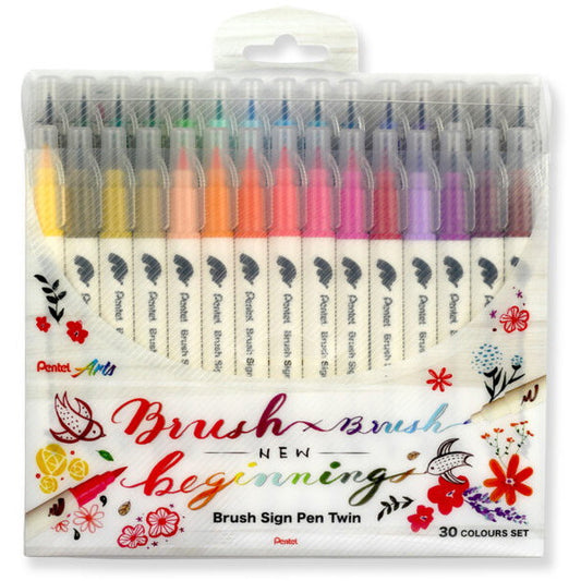 Pentel SESW30 Brush Sign Pen Twin 30stk