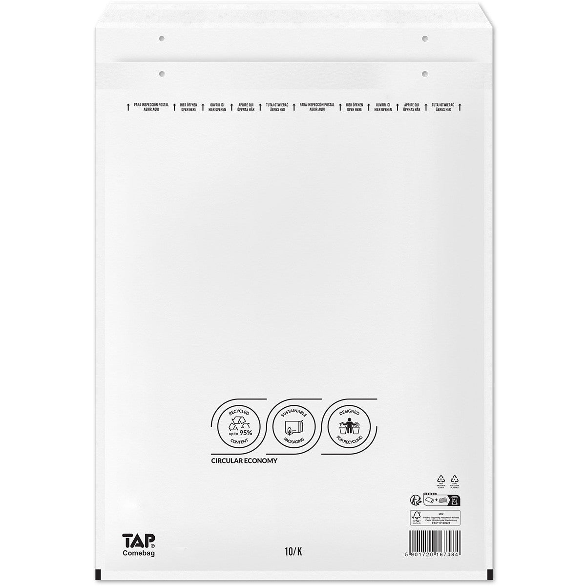 Boblekuvert TAP 10 370x480mm hvid