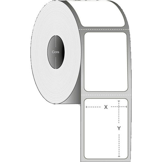 Termoetiketter 76x25mm Ø127mm hvid