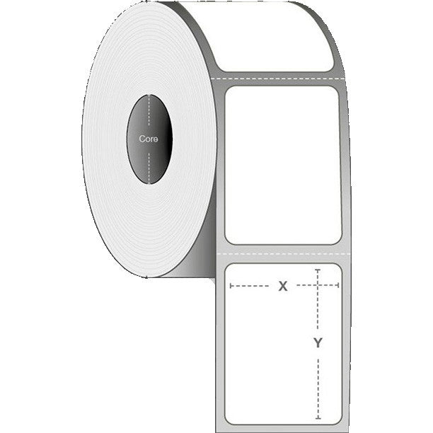 Termoetiketter 76x25mm Ø127mm hvid